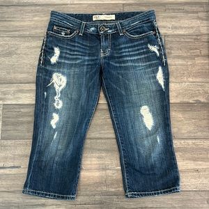 BKE‎ Denim Sabrina Capri Jeans Womens Size 27 Distressed